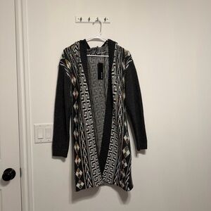 NWT ON BLUE Aztec Boho cardigan sweater jacket hooded top quality Coat Size S